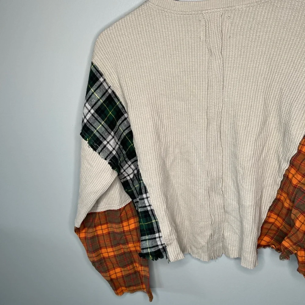 Urban Outfitters x BDG Rory Spliced Patchwork Plaid Flannel Thermal - Picture 9 of 13